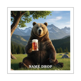 BEAR WITH BEER GLASS