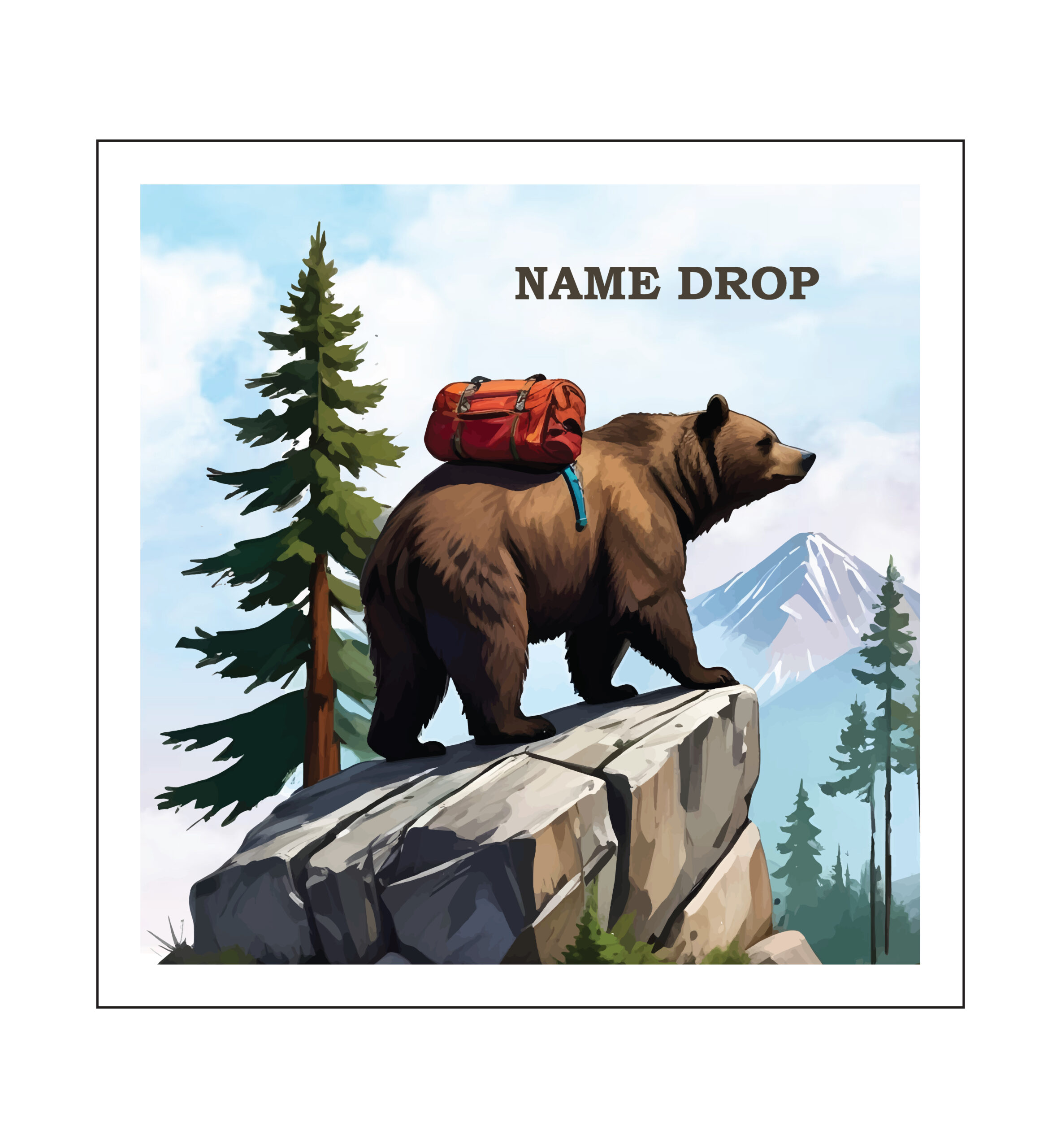 BEAR WITH CAMPING BAG