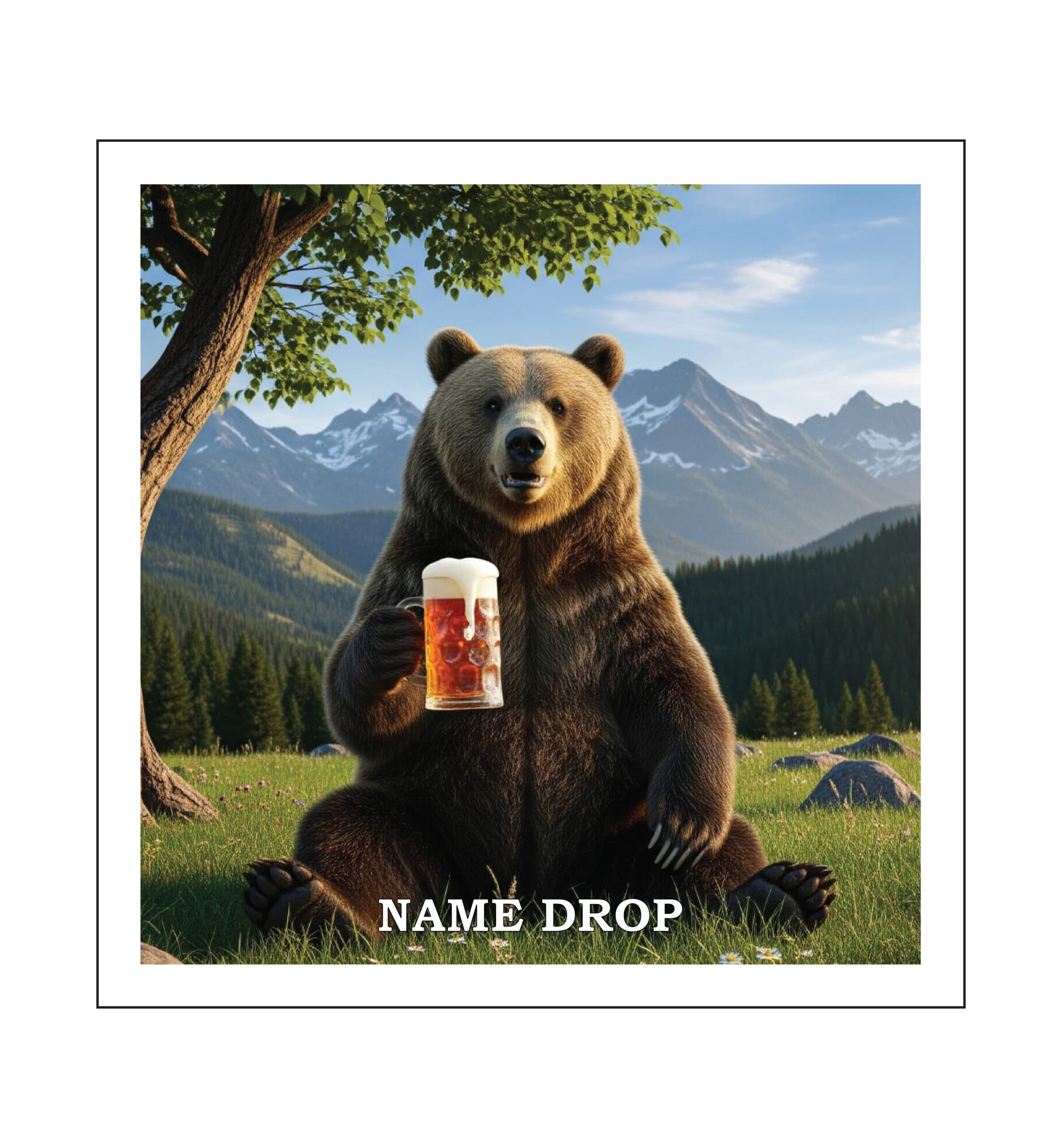 BEAR WITH BEER GLASS